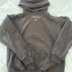 Lonely Ghost Dark Brown Hoodie